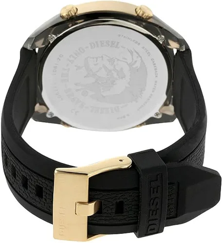 Vista 9 de Diesel Crusher Digital para hombre tamaño de caja de 1811in reloj de nailon dorado correa Oro Correa