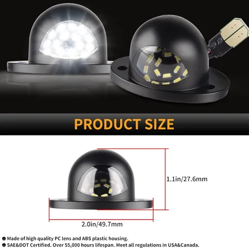 Vista 5 de Gempro Luces LED para Placa de Matrícula Trasera del Parachoques con Arnés de Cableado con Conector Pigtail para Camioneta Pickup Dodge Ram