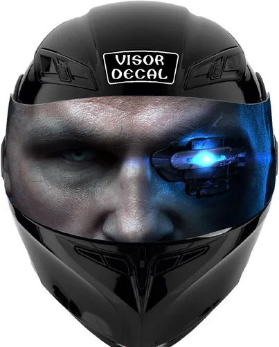 Vista 5 de GRAPHIX EXPRESS Calcomanía gráfica para visera de robot, casco compatible con: Icon Shoei Bell HJC Scorpion AGV V2 (robot V07)