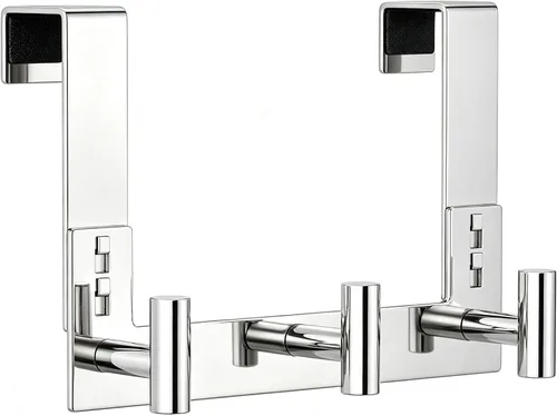 Vista 23 de HUFEEOH Paquete de 1 soporte negro para puerta con 4 ganchos en T