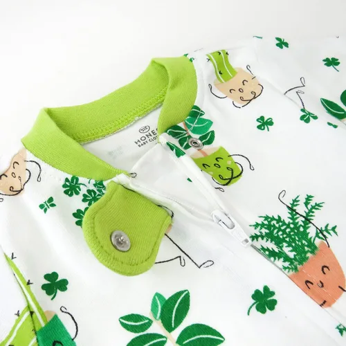 Vista 3 de HonestBaby Boys' Organic Cotton Snug-fit Footed Pajamas