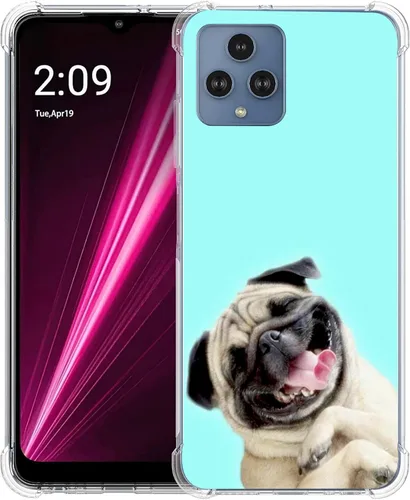 Vista 33 de Revvl 6 5G - Funda protectora de poliuretano termoplástico resistente a los arañazos y a prueba de golpes con diseño de mandala de pavo real