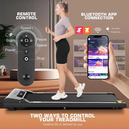 Vista 2 de Cinta de Caminar Portátil con Capacidad de 300 Libras, Cintas de Correr Portátiles para Casa y Oficina, Cinta de Correr Bajo el Escritorio