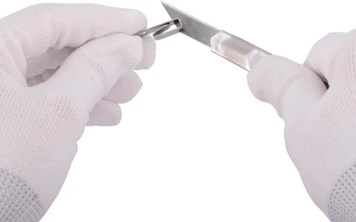 Vista 4 de FOSHIO Hojas de Repuesto para Cuchillo de Arte Universal de 30 Grados con Corte de Snap-off, Material de Acero al Carbono de Alta Dureza, Hojas