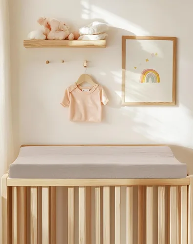 Vista 4 de Juego de 2 fundas para cambiador para bebé niño y niña, fundas de muselina para cambiador con estilo bohemio, ropa de cama neutra para guardería