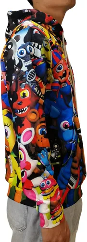 Vista 4 de TIMMOR MAGIC Anime FNAF Cosplay Freddys Hoodie with Keychain, Christmas Helloween Gift 3D Printed Sweatshirt.
