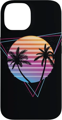 Vista 4 de Palm Sunset 80s Vibe Retrowave Synthwave Aesthetics - Carcasa para iPhone 16