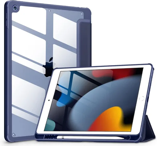 Vista 16 de VIKESI - Funda para iPad de 9ª / 8ª / 7ª generación de 10.2 pulgadas (lanzada en 2021/2020/2019), parte trasera transparente, cubierta de marco