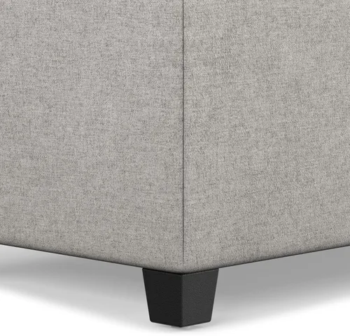 Vista 9 de SIMPLIHOME Sienna - Otomana de almacenamiento de tela con aspecto de lino Gris (Dove Grey)