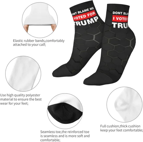 Vista 5 de GDJF Dont Blame Me I Voted For Trump Flag Ankle Socks Winter Low Cut Sports Warm Comfort Breathable Casual Socks For Mens And Womens (20)