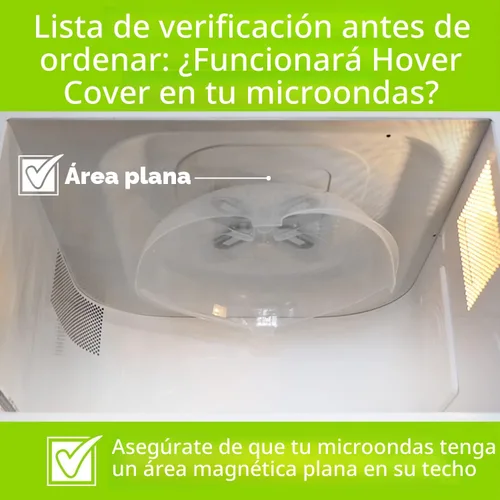 Vista 3 de HOVER COVER Tapa Magnética para Microondas, Cubierta Transparente para Alimentos - Con Ventilación y Magnética, 30,5 cm, Cubierta de Plato de Grado