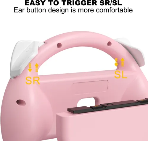Vista 6 de momen Steering Wheels for Nintendo SwitchSwitch OLED Joy-Con Cute Racing Wheel Accessories for Switch JoyCon Controller (Pink&Blue)
