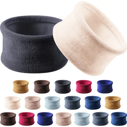 Vista 7 de EBOOT 20 piezas de gomas elásticas de algodón grandes para cabello, bandas para cola de caballo, cintas para la cabeza para cabello grueso, pesado