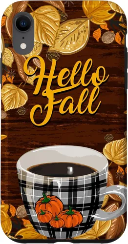 Vista 24 de Funda para iPhone 16 Hello Fall Leaves Coffee Cup Pumpkin Autumn Thanksgiving Case