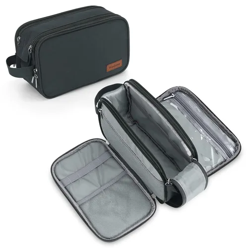 Vista 13 de Wedama Neceser de viaje para hombres, bolsa de aseo de viaje de mano, Negro -, L, Neceser