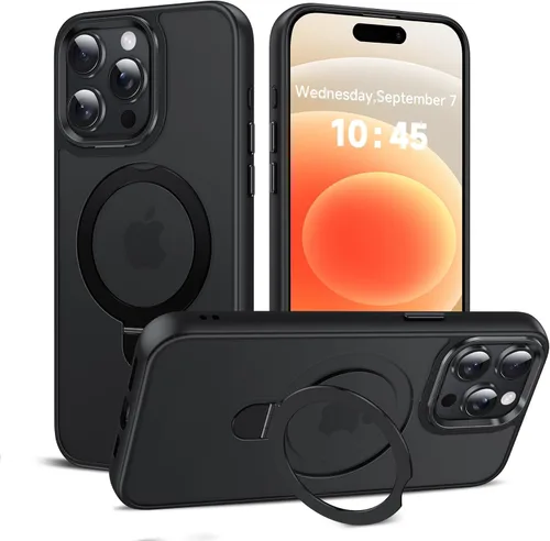 Vista 8 de LeYi Funda para iPhone 11 para MagSafe con soporte magnético, color negro