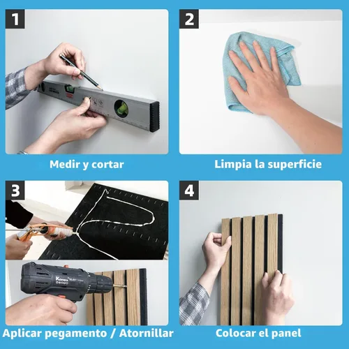 Vista 8 de Art3d Panel de pared de listones de madera acústica con diseño enrollable