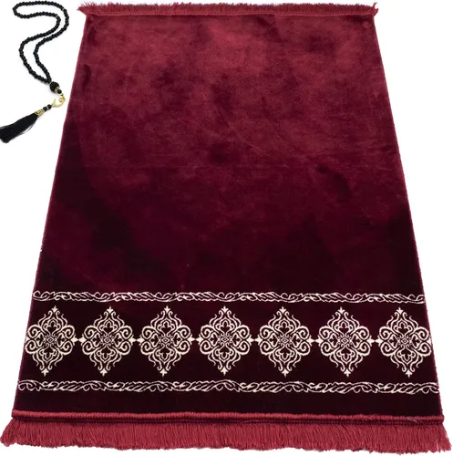 Vista 8 de Modefa Alfombra de oración islámica turca, grande y ancha, de terciopelo suave, Janamaz, cómoda alfombra de oración musulmana para hombres