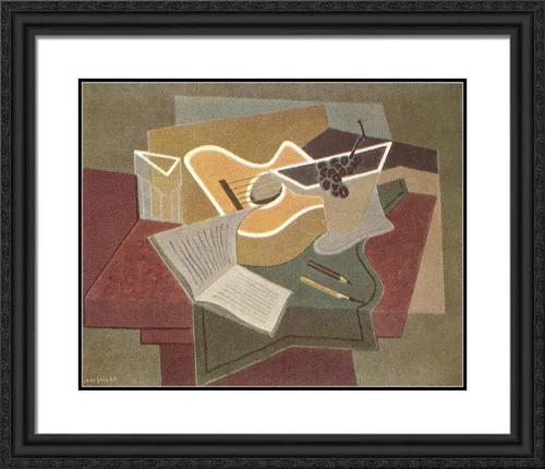 Vista 5 de ArtDirect Gris, Juan 23x20 Black Modern Framed Art Print Titled: Still Life With Fruit