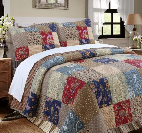 Vista 13 de Cozy Line Home Fashions True Patchwork Lodge - Juego de ropa de cama reversible de cabaña rústica, colcha (Moose, individual, 2 piezas)