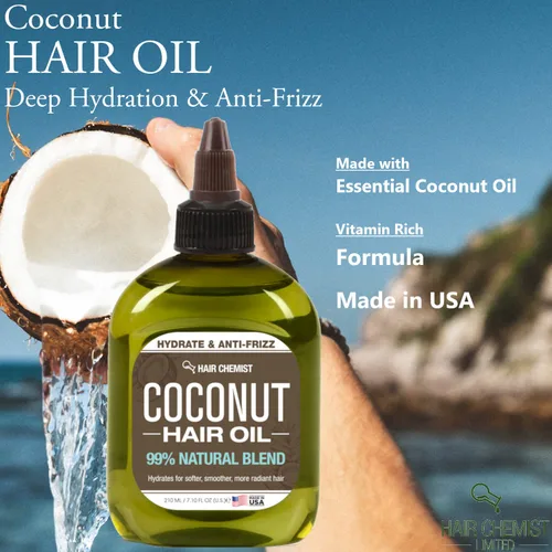 Vista 3 de Hair Chemist Aceite para el cabello 99% natural - Coco 7.1 oz.
