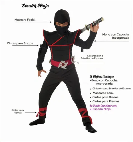 Vista 6 de California Costumes Kids Stealth Ninja Costume