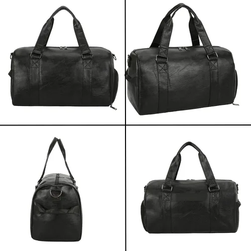Vista 5 de Bolsa deportiva de piel sintética de 16 y 20 pulgadas para gimnasio, bolsa de viaje de 16 pulgadas, 25 L, 35 L, bolsas de lona deportivas