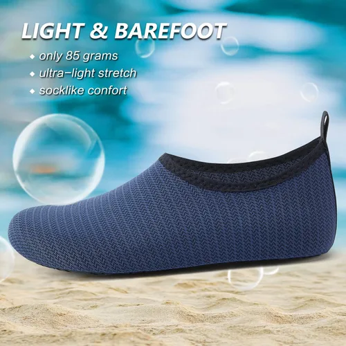 Vista 3 de Deevike Zapatos acuáticos para mujeres y hombres, estilo descalzo, de secado rápido, calcetines de agua sin cordones para playa, piscina, natación