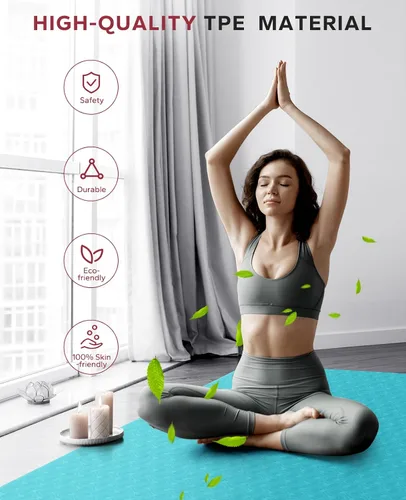 Vista 6 de HAPBEAR Tapete de yoga grande de corcho – 72 x 36 pulgadas de ancho antideslizante para entrenamiento en casa, yoga, pilates y estiramientos