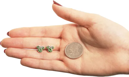 Vista 5 de Disney - Aretes tipo dormilona con diseño de Minnie Mouse para mujer, joyería de piedras natales