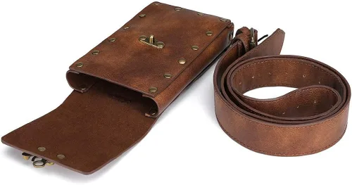Vista 2 de Rebajas Cyber Monday Ofertas Venta Steampunk Riñonera Bolso para cintura Moda Gótico Hombro Bandolera Bandolera Muslo Pierna Capucha Bolsa de Viaje