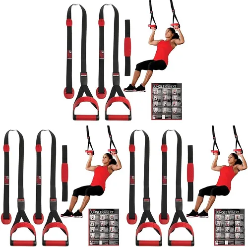 Vista 12 de Lifeline Jungle Gym XT - Sistema de entrenamiento de suspensión de peso corporal - Anclaje dividido patentado, entrenamiento de cuerpo completo, kit