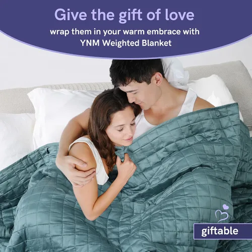 Vista 7 de YnM Manta con peso refrescante para adultos, manta pesada de 10 libras para una persona de 90 libras, perfecta para personas que duermen con calor