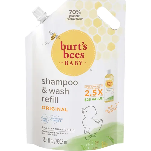 Vista 11 de Burt's Bees Recambio de champú y lavado para bebés, original, 33.8 fl. oz.