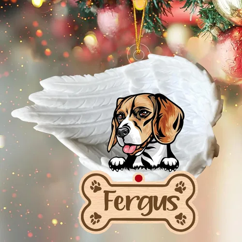 Vista 38 de Adorno de perro afgano de 1 ángel, adorno acrílico 2D personalizado conmemorativo para perros, regalo por pérdida de mascotas, regalo