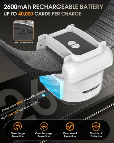 Vista 4 de Barajador automático de tarjetas para 1-4 cubiertas, máquina barajadora de tarjetas recargable USB-C con modos duales, funda protectora de EVA y 1