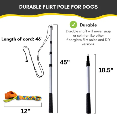 Vista 3 de YES4QUALITY Poste de coqueteo para perros – Seguro y fuerte para razas grandes con cuerda no elástica – Poste de resorte para tira y afloja, juego