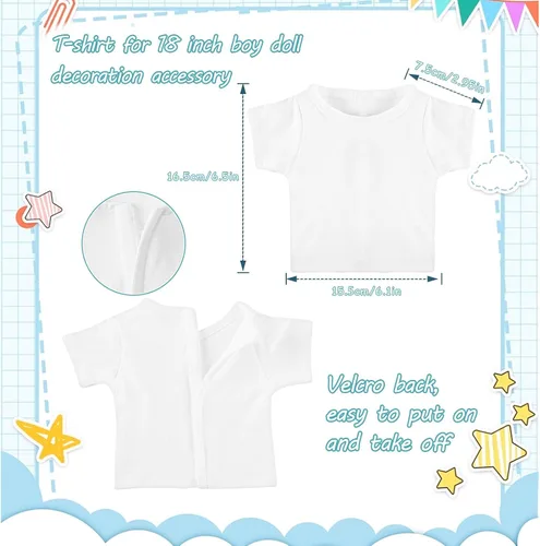 Vista 2 de 8 piezas de 18 pulgadas para muñeca de niño, ropa sublimación de 18 pulgadas, accesorios de accesorios clásicos para muñecas de 18 pulgadas