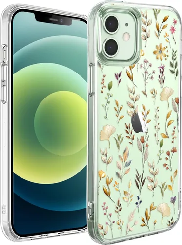 Vista 11 de Unov Funda para iPhone 12 Mini, transparente con diseño, ajuste delgado, buen agarre, funda para teléfono en relieve, cubierta protectora a prueba