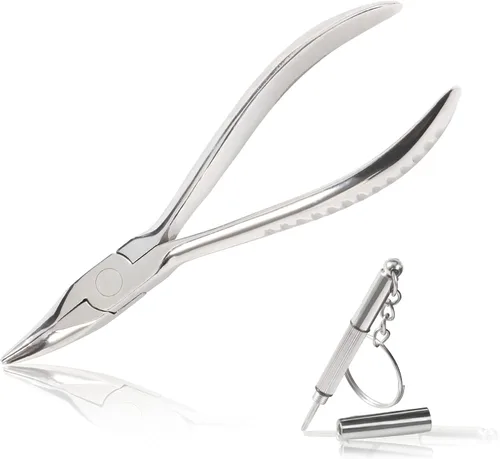 Vista 11 de Alicates para marco de lentes de 6 pulgadas, mandíbula de nailon medio plano, herramientas de reparación y montaje de gafas con destornillador