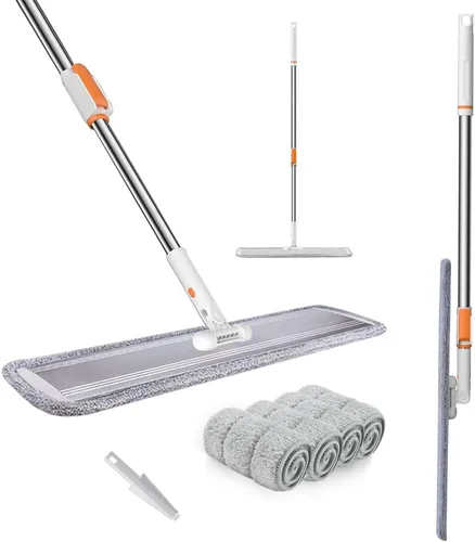 Vista 8 de Almohadillas de microfibra de 18 pulgadas, paquete de 6 cabezales de repuesto para mopas de microfibra para mopas húmedas y secas, almohadillas