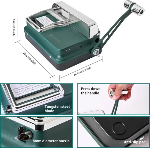 Vista 7 de Máquina de laminación de cigarrillos + caja de cigarrillos + 20 tubos de filtro sin blanquear, máquina inyectora manual de cigarrillos para tubos