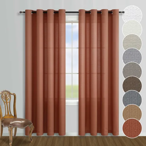Vista 21 de KOUFALL - Cortinas transparentes con aspecto de lino