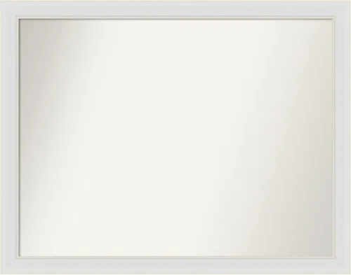 Vista 411 de Amanti Art Espejo de baño blanco para sobre el fregadero, 24 x 26 pulgadas, espejo rectangular blanco y blanco, marco de madera contemporáneo