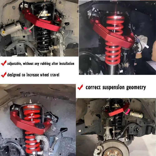 Vista 4 de BST BSSP Brazos de control delanteros superiores de aluminio forjado CNC, elevación de suspensión de 2-4", FUCA compatible con Chevy Silverado