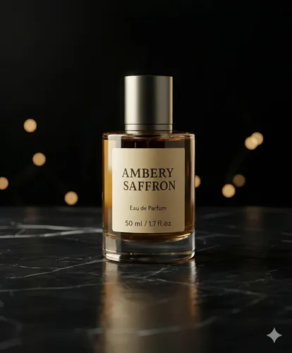 Vista 3 de Ambery Saffron Eau de Parfum para perfume vegano unisex, de larga duración