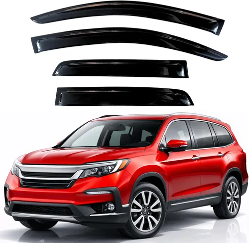 Vista 14 de KPY Moldura deflectora de viento con protección contra la lluvia compatible con Mazda CX-3 2016-2021 (CX3), 4 unidades, para ventana lateral