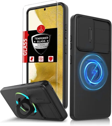 Vista 9 de Funda para Samsung Galaxy S21 FE con 2 protectores de pantalla de vidrio templado, funda con función atril para Samsung Galaxy S21FE con cubierta