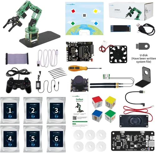 Vista 11 de Yahboom Brazo robótico 6DOF para Jetson Nano 4GB ROS2, cámara de visión AI 3D, colaboración de escritorio, programación Python desarrollada