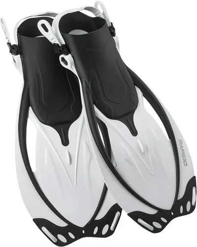Vista 17 de Rapido Marine Open Heel Adjustable Fins - Translucent Violet Lime, Large/X